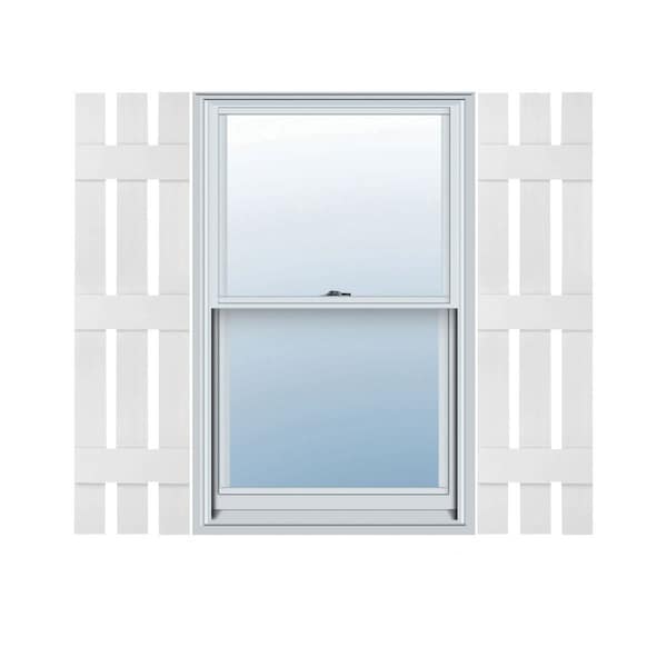 Ekena Millwork Lifetime Vinyl, TailorMade 3 Board Spaced (3 Batten), Board-n-Batten, Shutter Loks, LS3C12X06600WH, PR LS3C12X06600WH - main